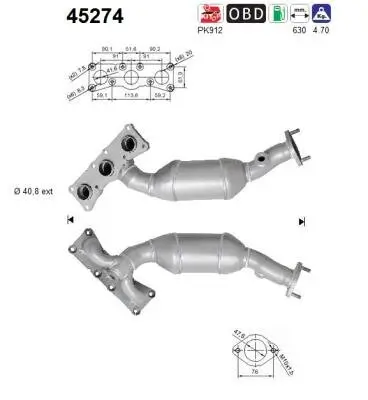 Katalysator hinten AS 45274 Bild Katalysator hinten AS 45274