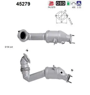 Katalysator vorne rechts AS 45279