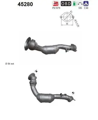 Katalysator vorne links AS 45280 Bild Katalysator vorne links AS 45280