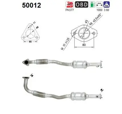 Katalysator hinten AS 50012