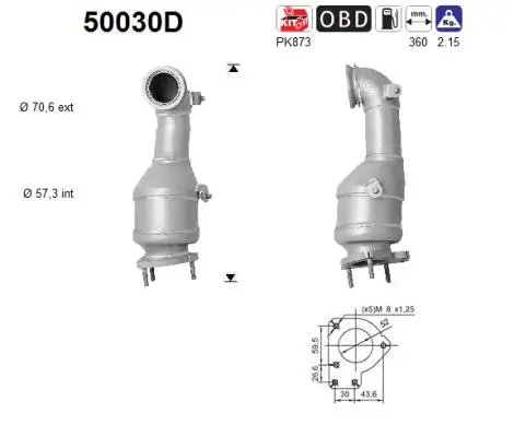 Katalysator vorne AS 50030D