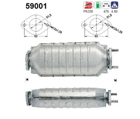 Katalysator hinten AS 59001 Bild Katalysator hinten AS 59001