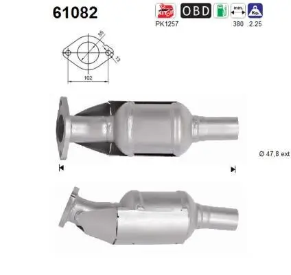 Katalysator hinten AS 61082 Bild Katalysator hinten AS 61082