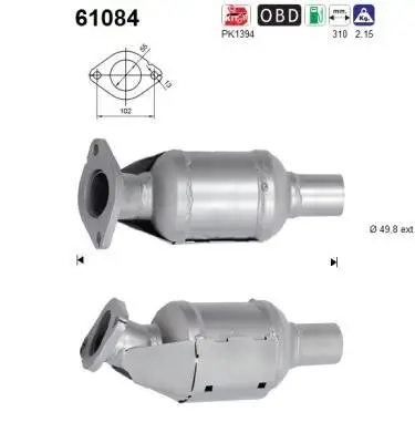 Katalysator hinten AS 61084 Bild Katalysator hinten AS 61084