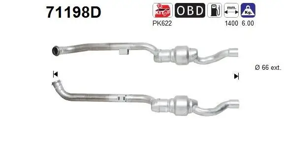Katalysator hinten AS 71198D