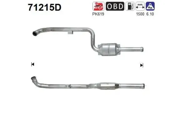 Katalysator hinten AS 71215D Bild Katalysator hinten AS 71215D
