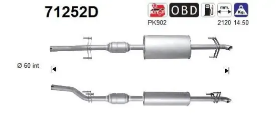 Katalysator hinten AS 71252D Bild Katalysator hinten AS 71252D