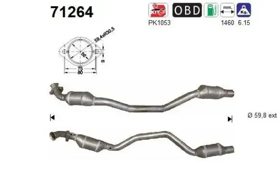 Katalysator rechts AS 71264 Bild Katalysator rechts AS 71264