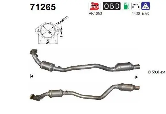 Katalysator links AS 71265