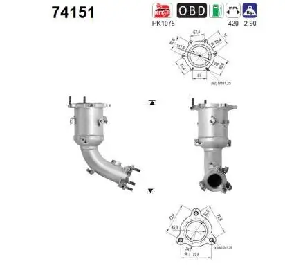 Katalysator vorne links AS 74151