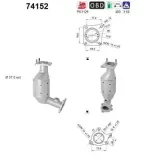 Katalysator vorne rechts AS 74152