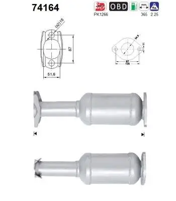 Katalysator hinten AS 74164