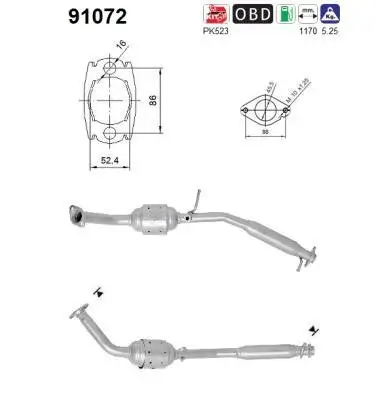 Katalysator hinten AS 91072 Bild Katalysator hinten AS 91072