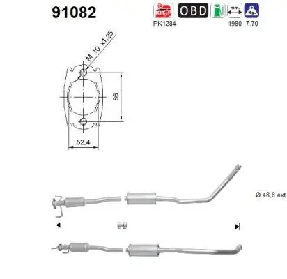 Katalysator hinten AS 91082
