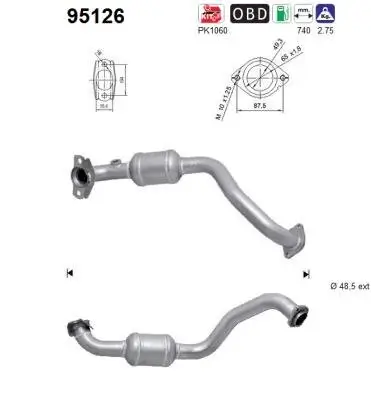Katalysator hinten AS 95126