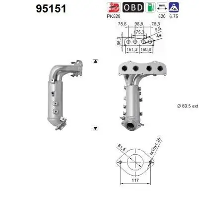 Katalysator vorne AS 95151 Bild Katalysator vorne AS 95151