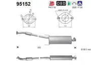 Katalysator hinten AS 95152