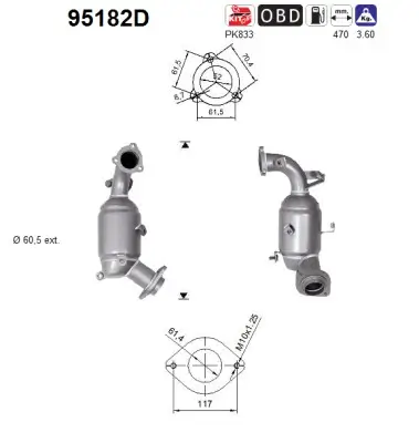 Katalysator vorne AS 95182D