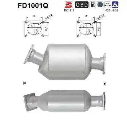 Ruß-/Partikelfilter, Abgasanlage AS FD1001Q