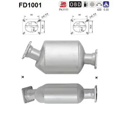 Ruß-/Partikelfilter, Abgasanlage AS FD1001 Bild Ruß-/Partikelfilter, Abgasanlage AS FD1001