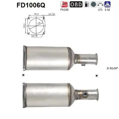 Ruß-/Partikelfilter, Abgasanlage AS FD1006Q