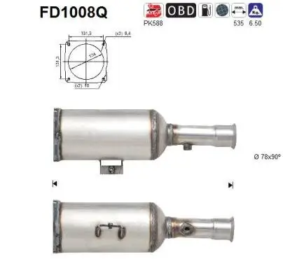 Ruß-/Partikelfilter, Abgasanlage AS FD1008Q