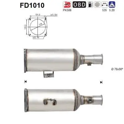 Ruß-/Partikelfilter, Abgasanlage AS FD1010 Bild Ruß-/Partikelfilter, Abgasanlage AS FD1010