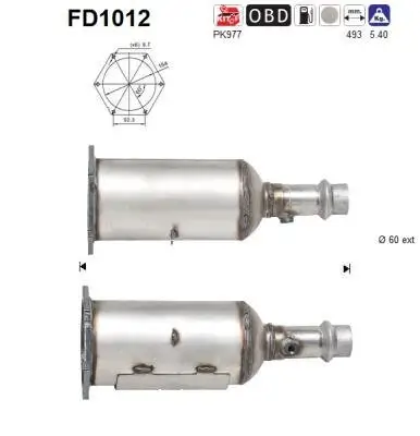 Ruß-/Partikelfilter, Abgasanlage AS FD1012 Bild Ruß-/Partikelfilter, Abgasanlage AS FD1012