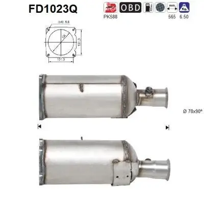 Ruß-/Partikelfilter, Abgasanlage AS FD1023Q