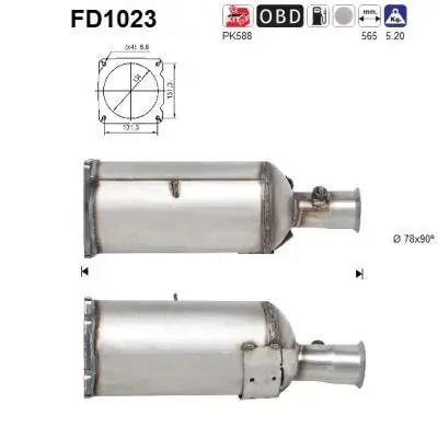 Ruß-/Partikelfilter, Abgasanlage AS FD1023 Bild Ruß-/Partikelfilter, Abgasanlage AS FD1023