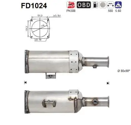 Ruß-/Partikelfilter, Abgasanlage AS FD1024