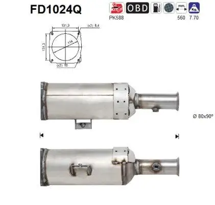 Ruß-/Partikelfilter, Abgasanlage AS FD1024Q