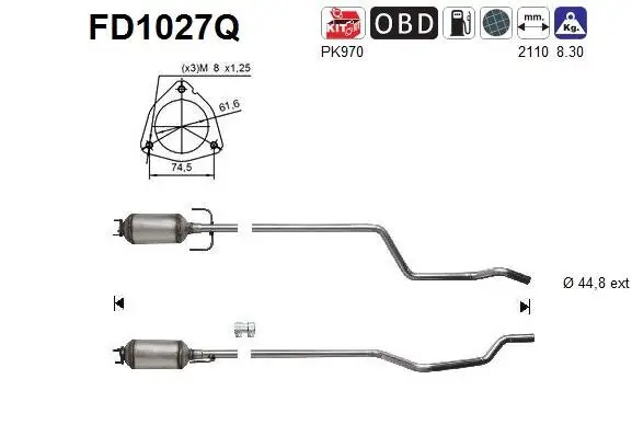 Ruß-/Partikelfilter, Abgasanlage AS FD1027Q