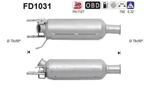 Ruß-/Partikelfilter, Abgasanlage AS FD1031