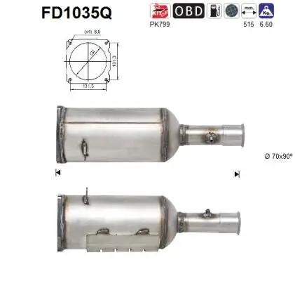 Ruß-/Partikelfilter, Abgasanlage AS FD1035Q Bild Ruß-/Partikelfilter, Abgasanlage AS FD1035Q