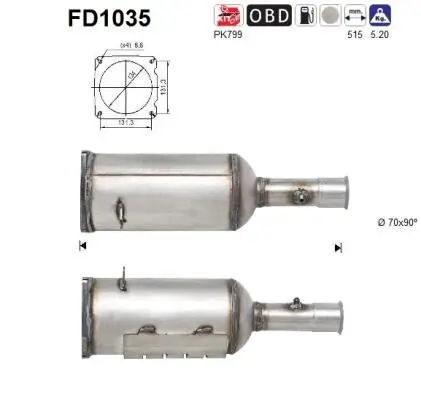 Ruß-/Partikelfilter, Abgasanlage AS FD1035 Bild Ruß-/Partikelfilter, Abgasanlage AS FD1035