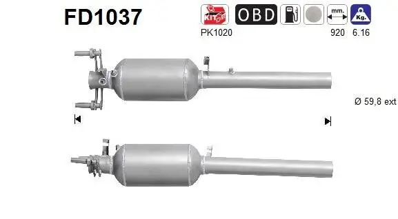 Ruß-/Partikelfilter, Abgasanlage AS FD1037