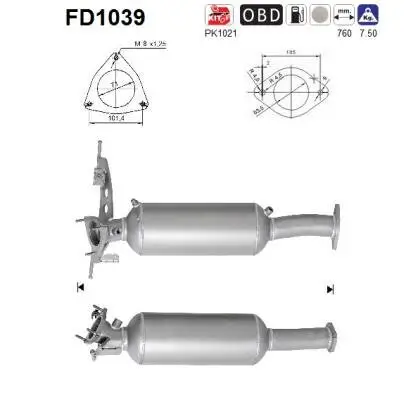 Ruß-/Partikelfilter, Abgasanlage AS FD1039 Bild Ruß-/Partikelfilter, Abgasanlage AS FD1039