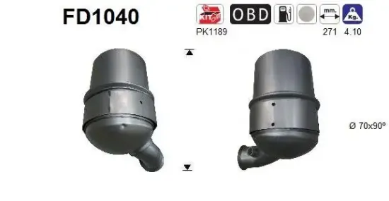 Ruß-/Partikelfilter, Abgasanlage AS FD1040 Bild Ruß-/Partikelfilter, Abgasanlage AS FD1040