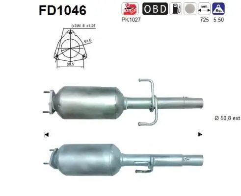 Ruß-/Partikelfilter, Abgasanlage AS FD1046 Bild Ruß-/Partikelfilter, Abgasanlage AS FD1046