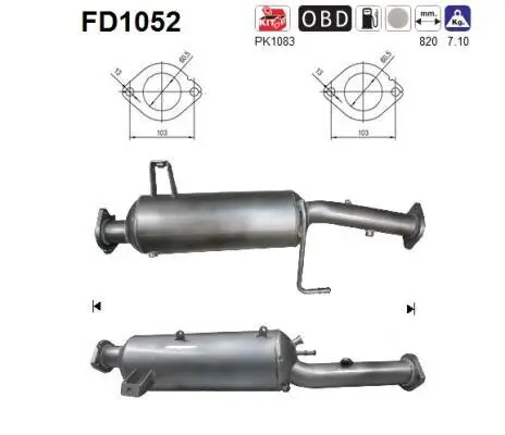 Ruß-/Partikelfilter, Abgasanlage AS FD1052