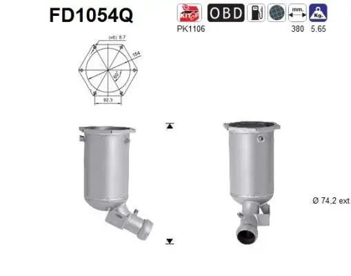 Ruß-/Partikelfilter, Abgasanlage AS FD1054Q