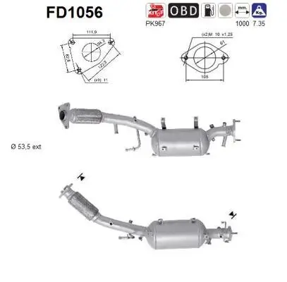 Ruß-/Partikelfilter, Abgasanlage AS FD1056 Bild Ruß-/Partikelfilter, Abgasanlage AS FD1056