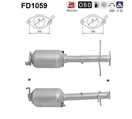 Ruß-/Partikelfilter, Abgasanlage AS FD1059