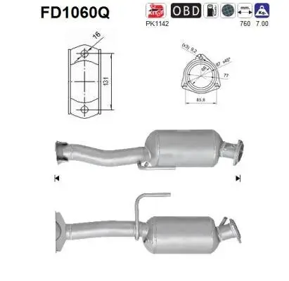 Ruß-/Partikelfilter, Abgasanlage AS FD1060Q