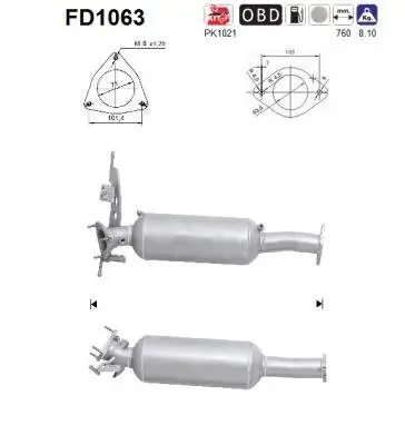 Ruß-/Partikelfilter, Abgasanlage AS FD1063