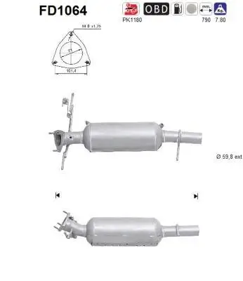 Ruß-/Partikelfilter, Abgasanlage AS FD1064 Bild Ruß-/Partikelfilter, Abgasanlage AS FD1064