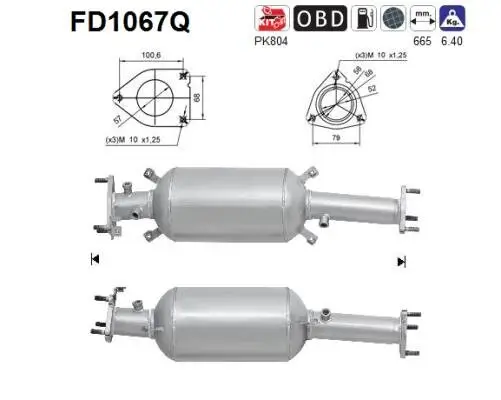 Ruß-/Partikelfilter, Abgasanlage AS FD1067Q Bild Ruß-/Partikelfilter, Abgasanlage AS FD1067Q