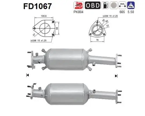 Ruß-/Partikelfilter, Abgasanlage AS FD1067 Bild Ruß-/Partikelfilter, Abgasanlage AS FD1067