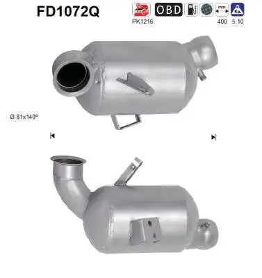 Ruß-/Partikelfilter, Abgasanlage AS FD1072Q Bild Ruß-/Partikelfilter, Abgasanlage AS FD1072Q